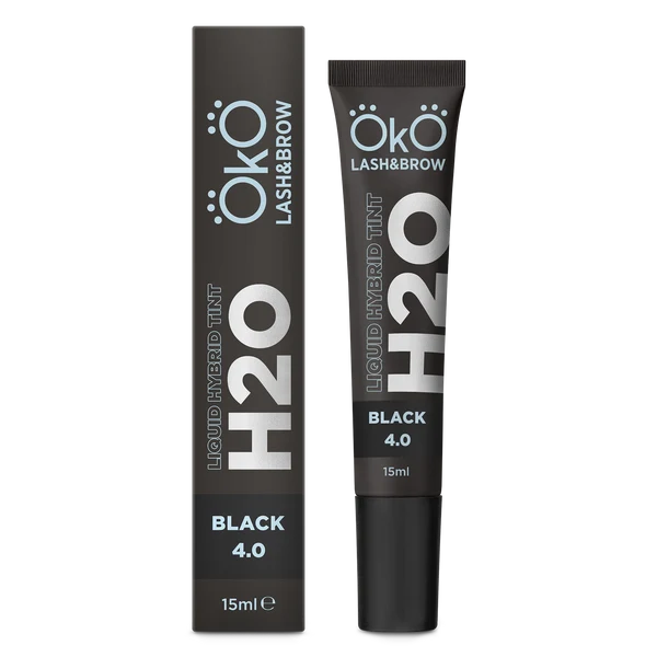 OkO Lash & Brow H20 Liquid Hybrid Tint, Black 4.0, 15 ml