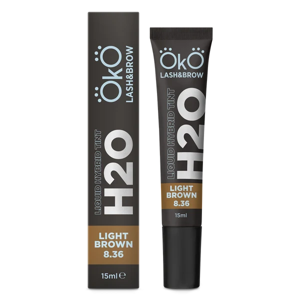 OkO Lash & Brow H20 Liquid Hybrid Tint, Light Brown 8.36, 15 ml